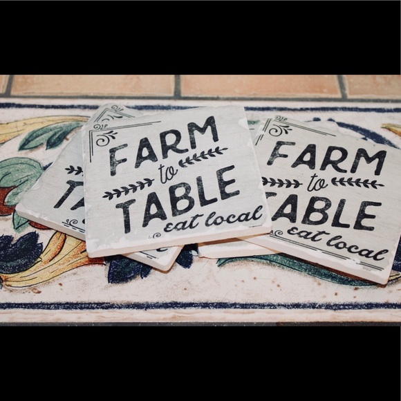 FARM TO TABLE STONEWARE COASTER SET - Picture 11 of 14